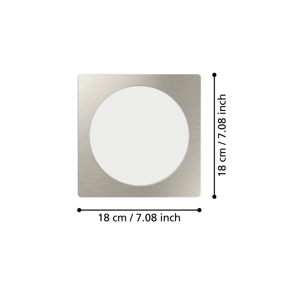 Recessed lamp Fueva 6 Square - Stainless Steel - 16.6x16.6cm Eglo 9008606330881