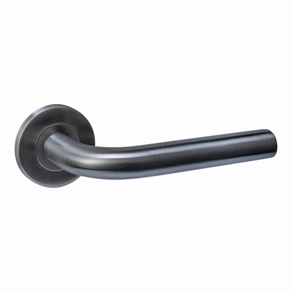 Door handle Q 02 on round rosette anthracite