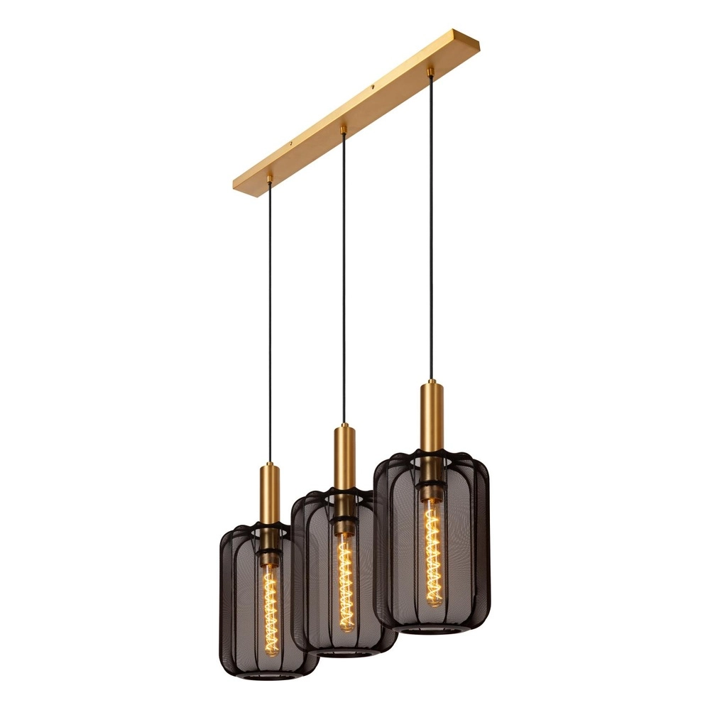 Pendant lamp 3-lights Corina Black Lucide 5411212032027