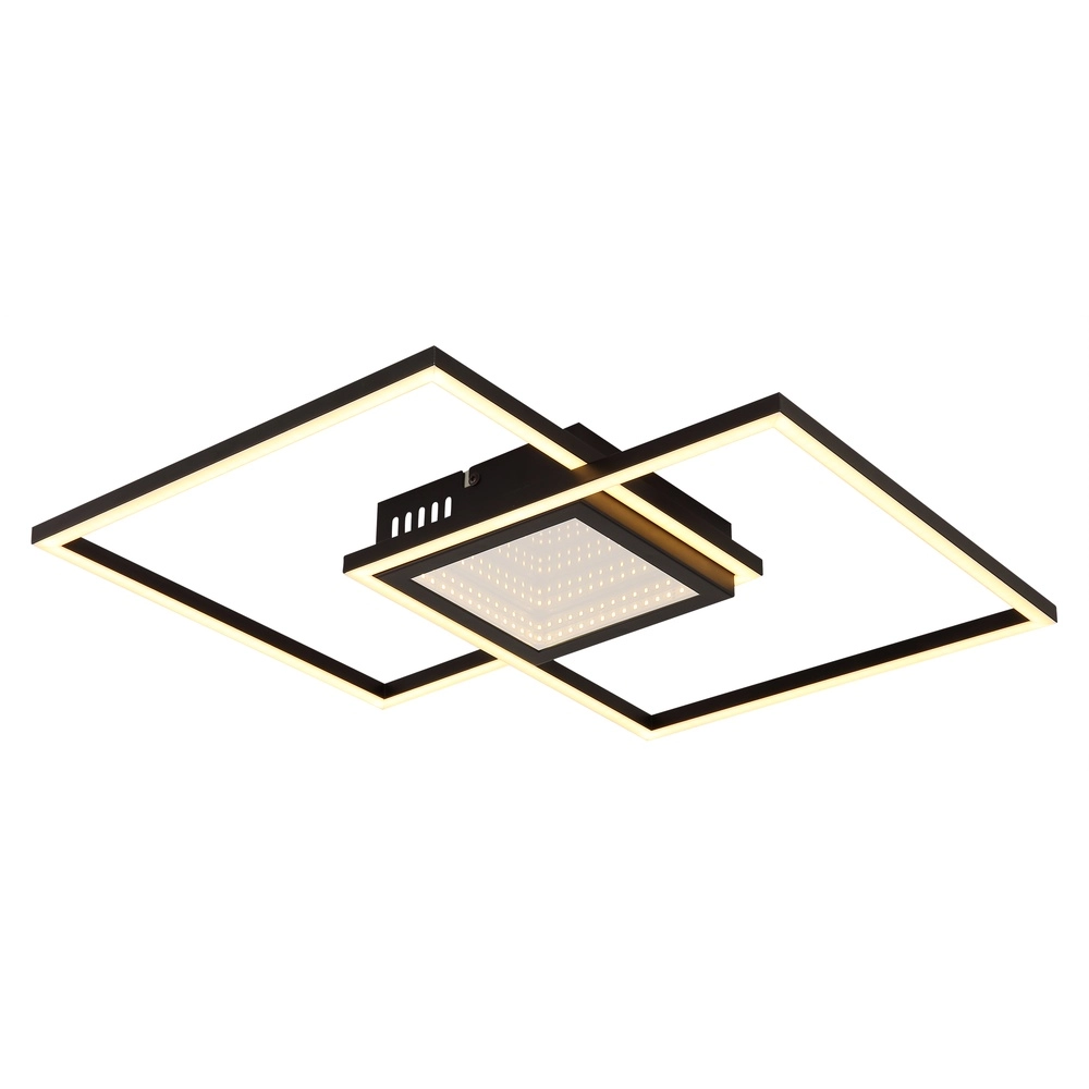 Modern ceiling lamp Saunders black square Globo 9007371475353