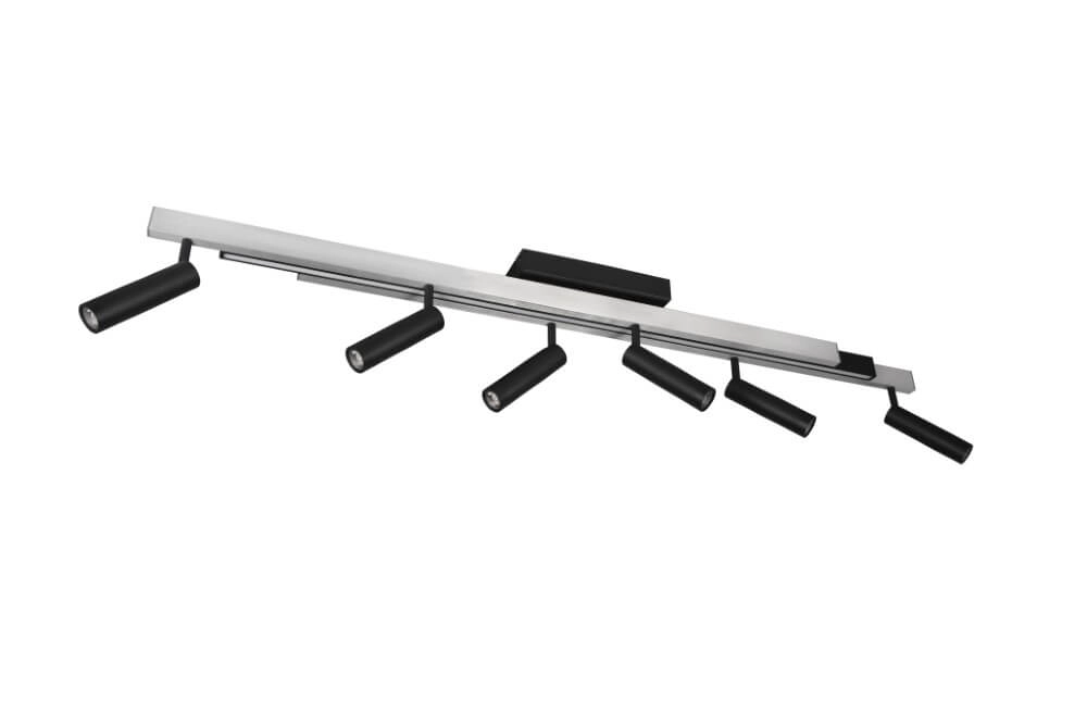 6-light LED spot Zeno metal with black Trio 4017807627305