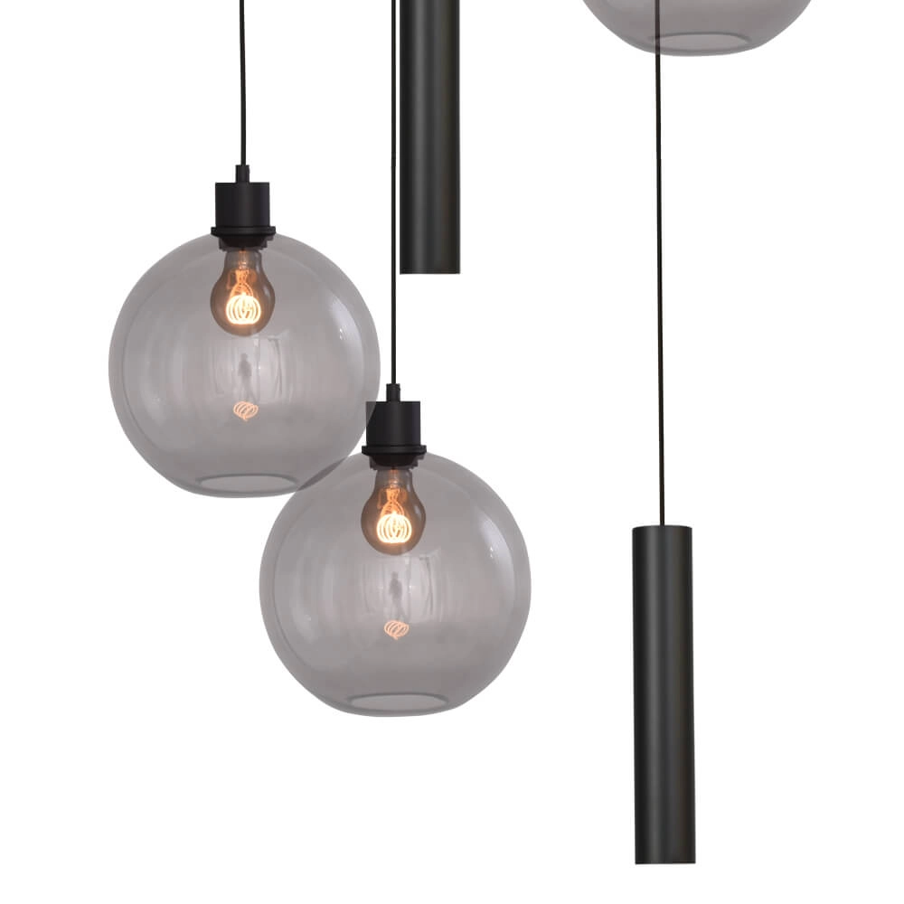 Vide hanging lamp Lazise 3x Ø 25cm and 2x GU10 black Masterlight 8718121303581