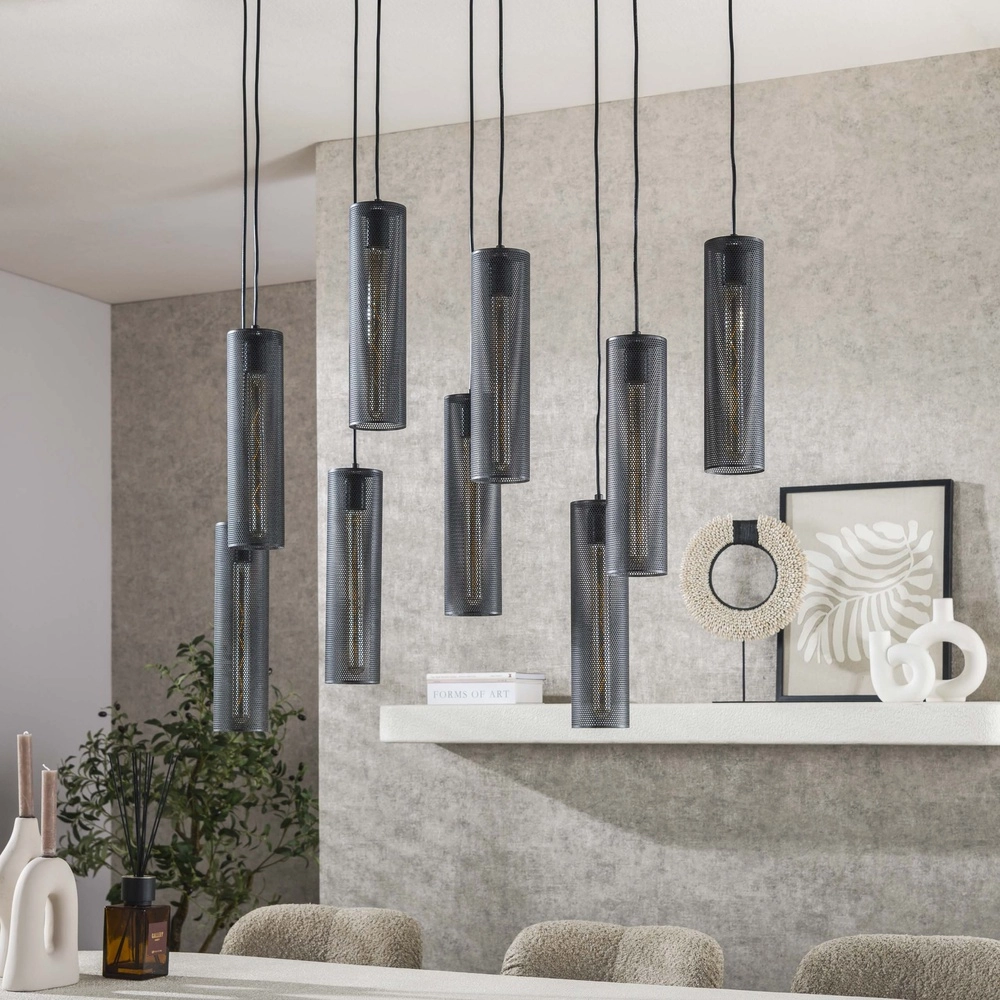 Tube pendant lamp Tube 9-lights - artic black Lyora 8716803511545
