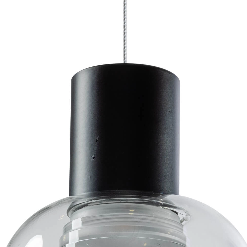 Glass pendant lamp Gary Black with clear glass ETH 9900002611352