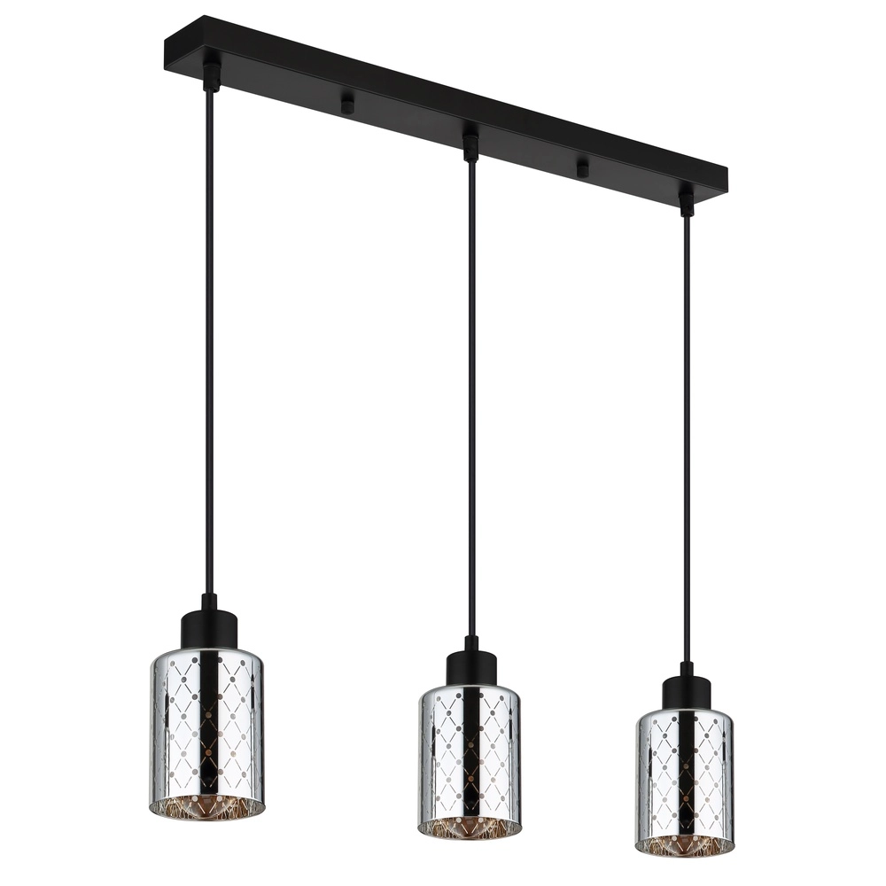 Design pendant lamp Alonso 3-light black Globo 9007371575251