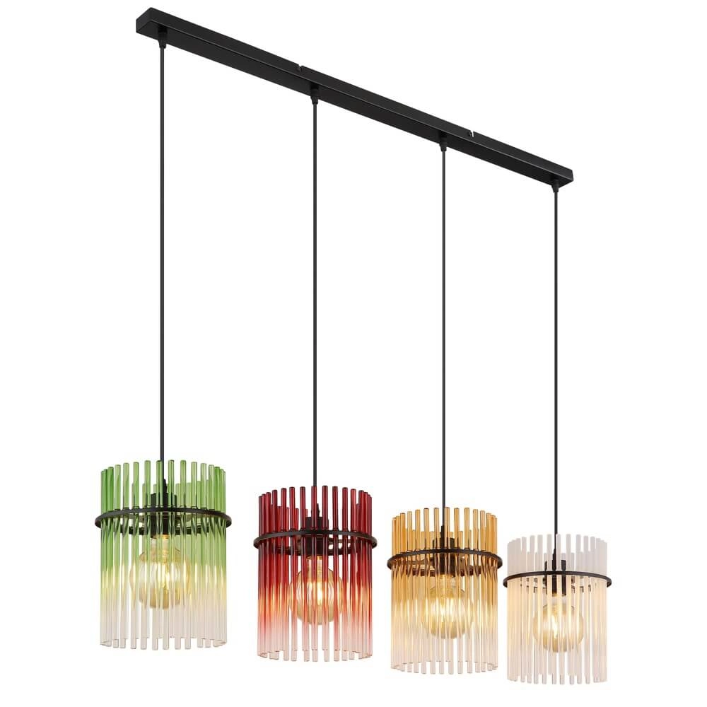 Black pendant lamp Gorley Coloured glass 4-lights