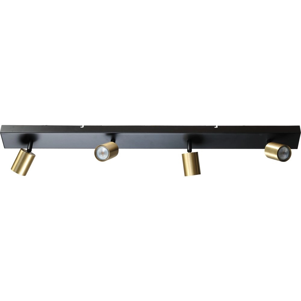 Ceiling lamp black Bounce with 4 gold spots