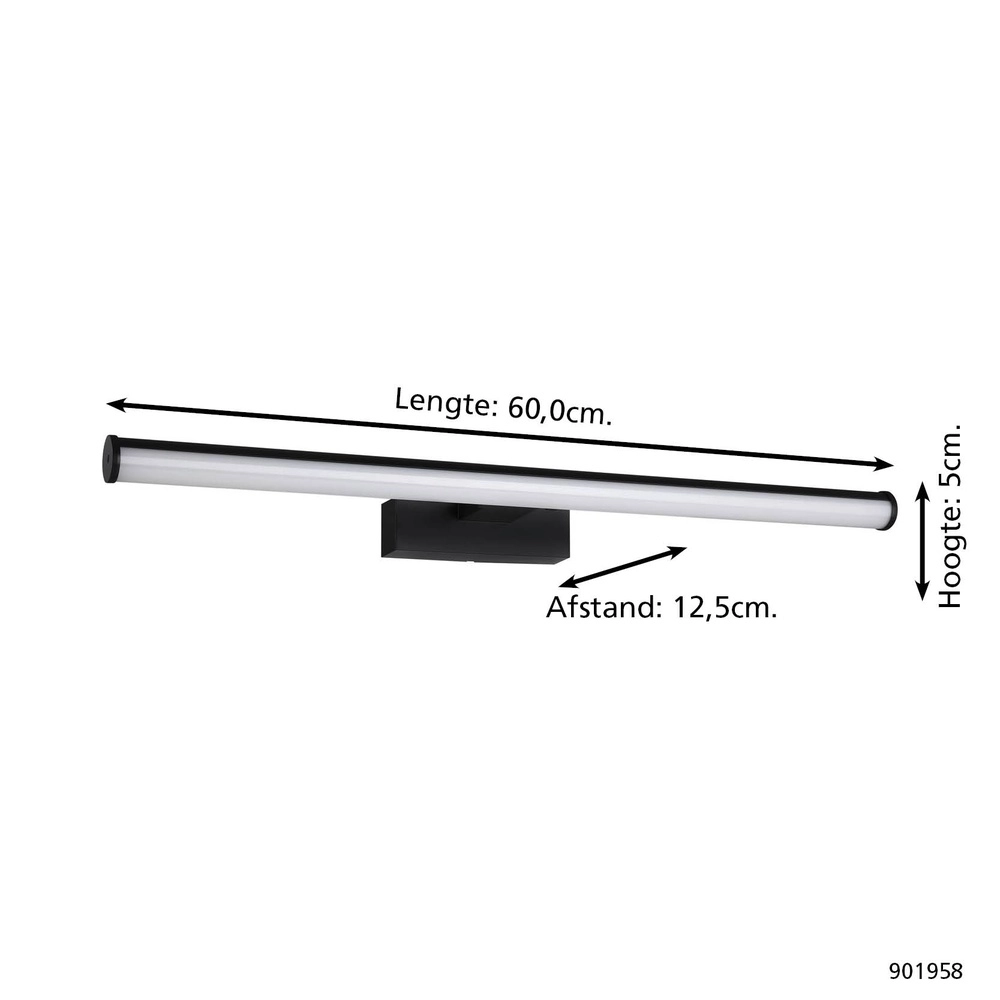 Mirror lamp Vadumi black 60cm Eglo 9008606353156