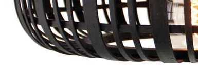 Black ceiling lamp Woodrow Rattan Brilliant 4004353391811