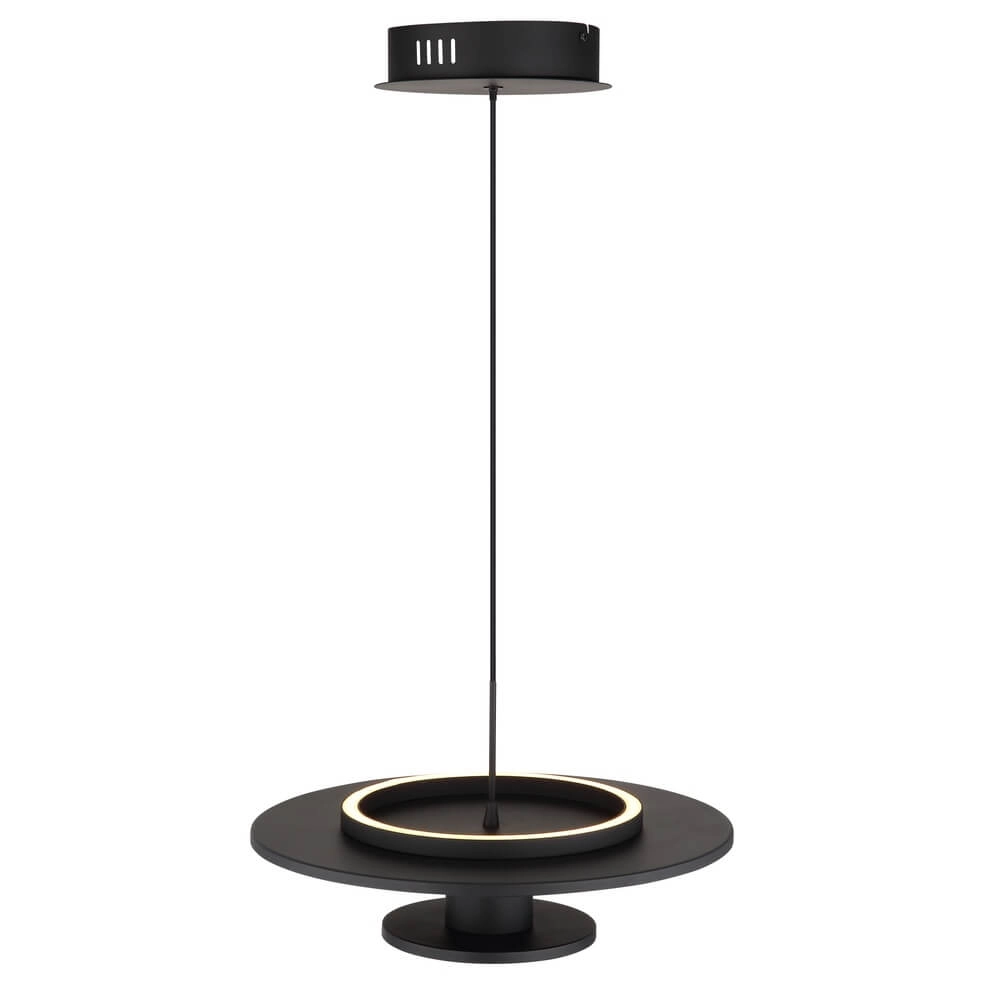Black pendant lamp Carter Ø 38cm with felt Globo 9007371474745