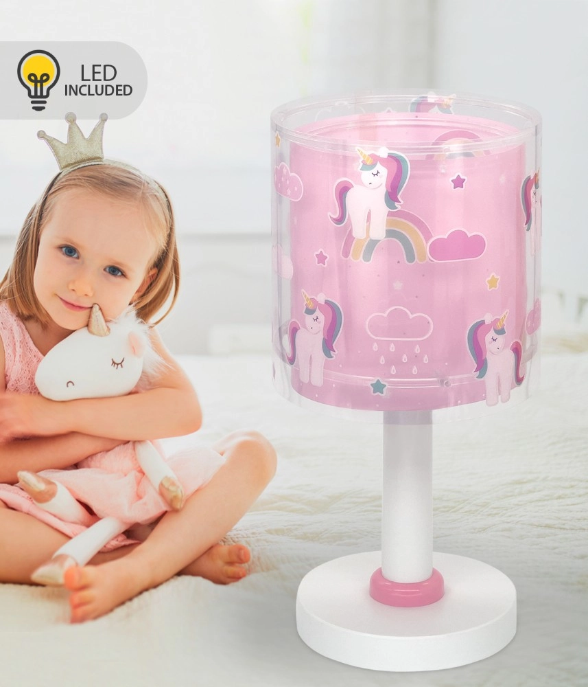 Table lamp Unicorns pink for children's room Dalber 8420406002248