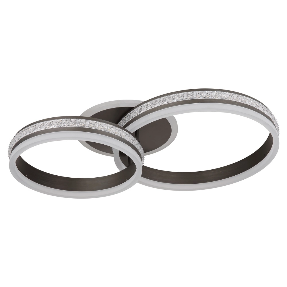 Design ceiling lamp Grouni 2 rings titanium brushed Globo 9007371452002