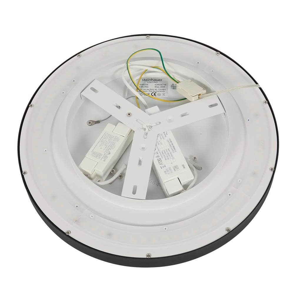 Sleek ceiling lamp Flady black Ø 40cm Steinhauer 8712746171846