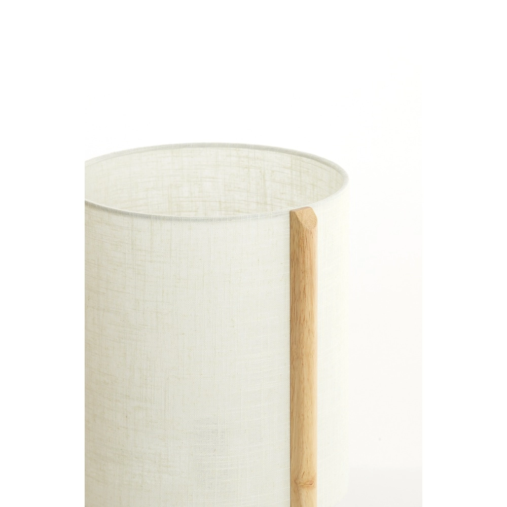 Table lamp Litto Ø 28cm - wood look with natural linen Light & Living 8717807792701