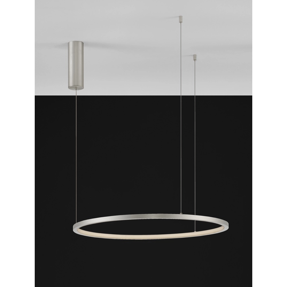 Round pendant lamp Tarquin silver grey Ø 60cm