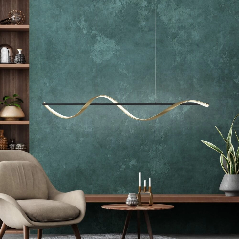 Wavy pendant lamp Q-Swing anthracite Paul Neuhaus 4012248373767