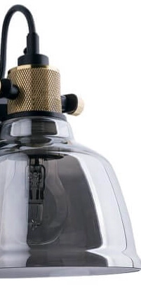 Glass wall lamp Amalfi black with gold Lyora 5903139915496