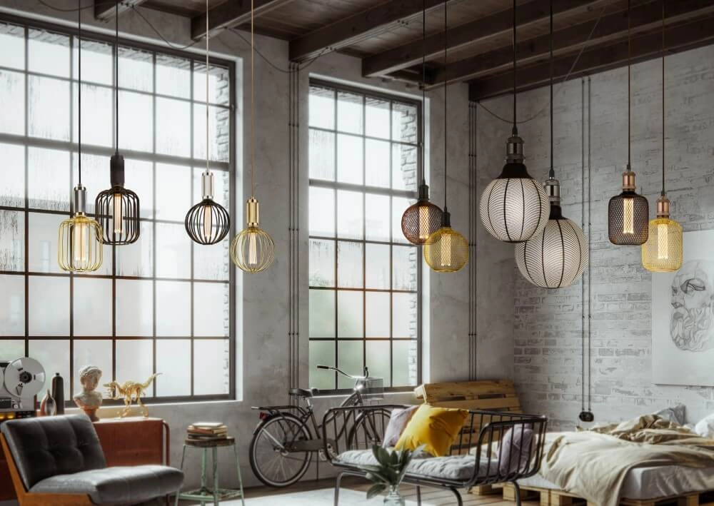 Golden pendant lamp Globe Ø 12.5cm