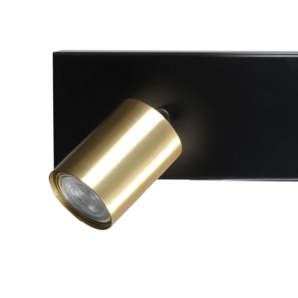 Ceiling lamp black Bounce with 2 gold spots Masterlight 8718121209555