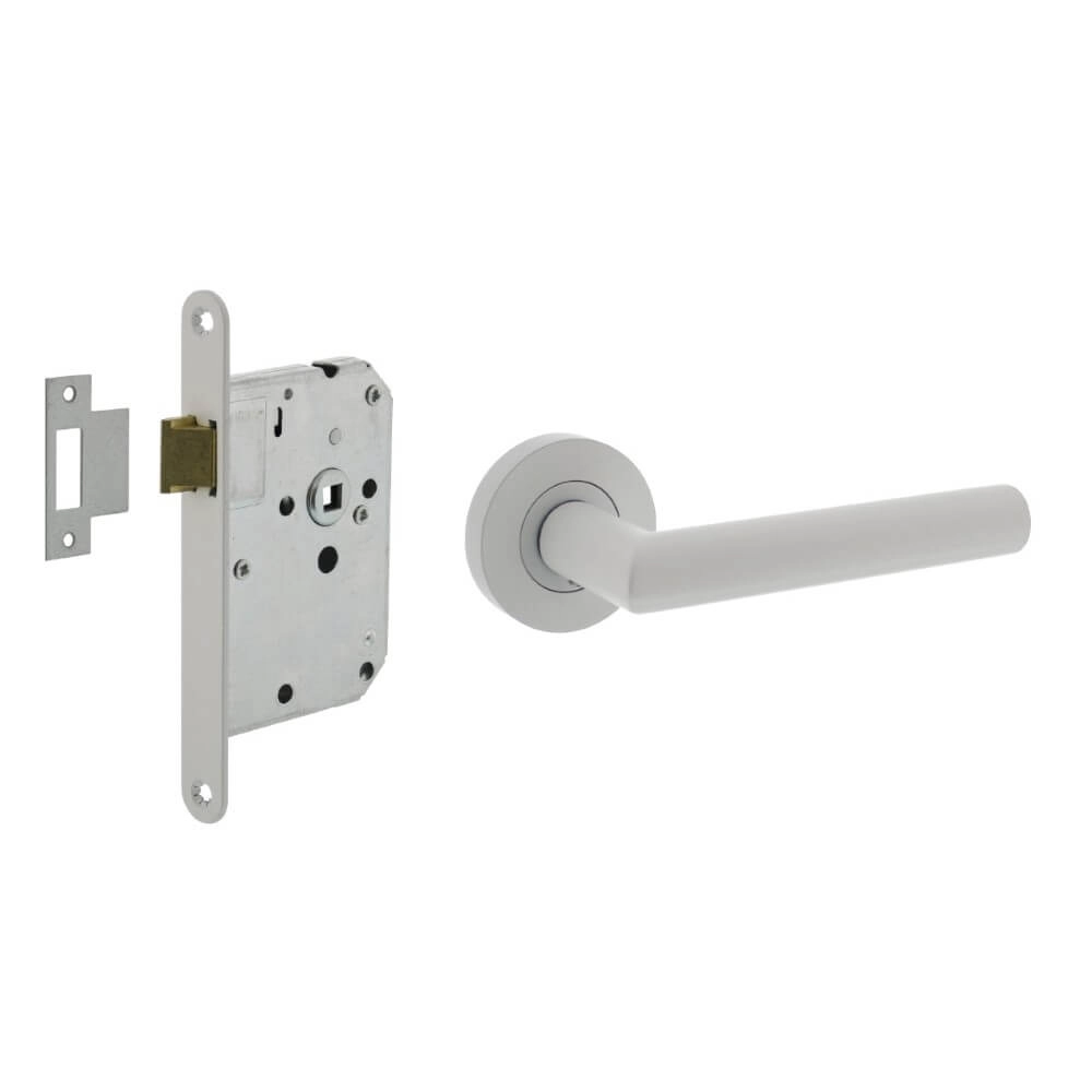 Complete door handle set Bastian white