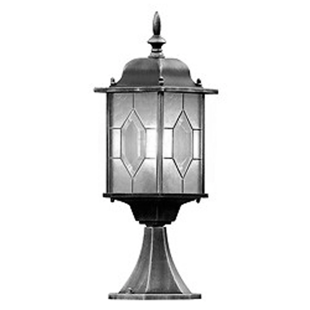 Pedestal lamp Milano 51cm black silver flamed