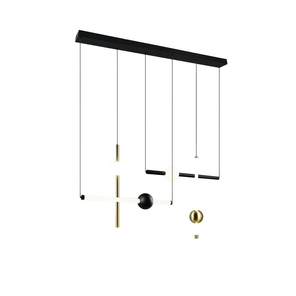 Modern pendant lamp Melita black with gold Trio 4017807661910