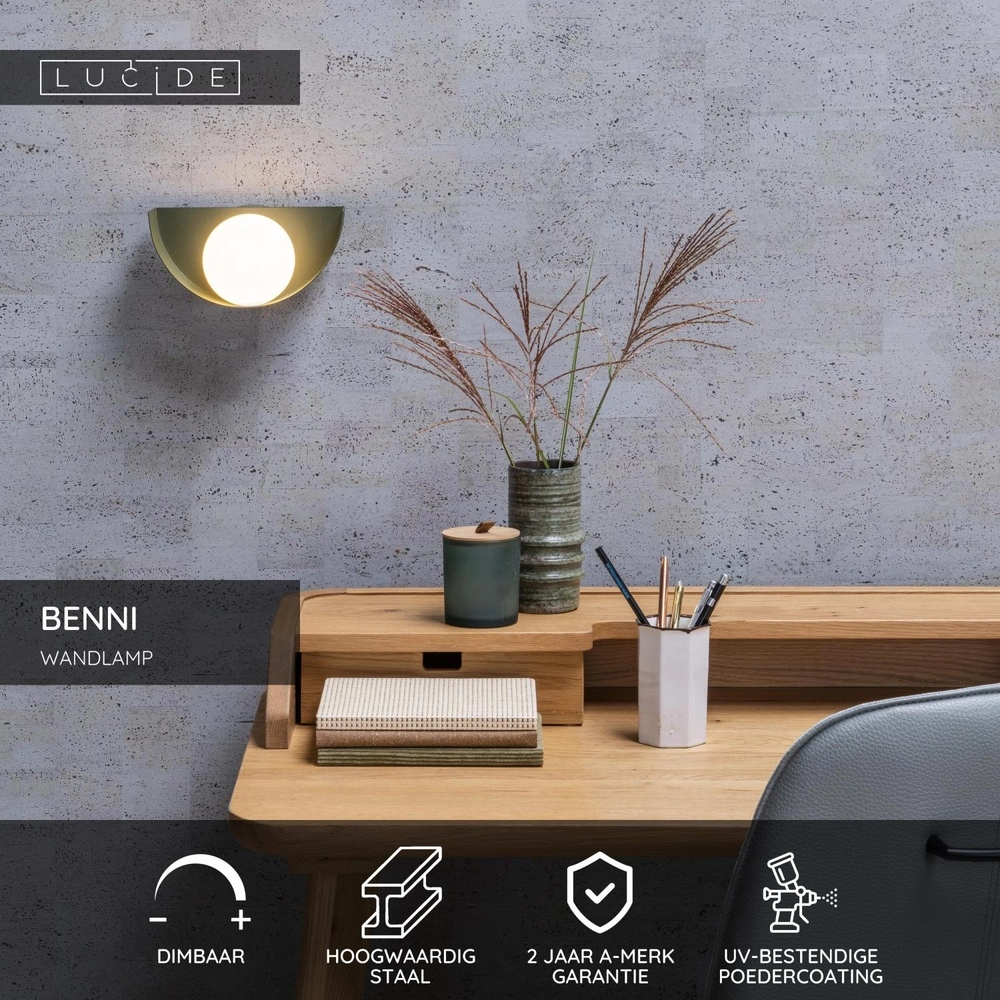 Design wall lamp Benni Green Lucide 5411212451842
