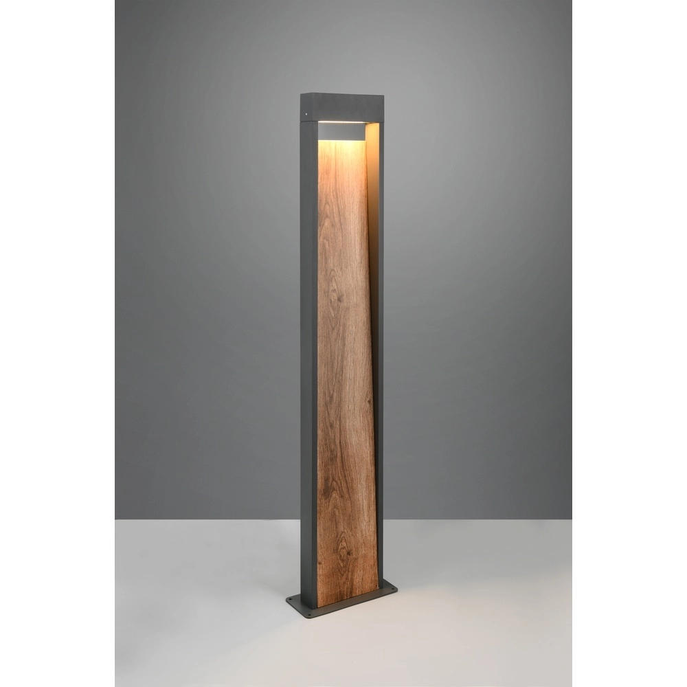 Floor lamp Salmon Grey with wood 100cm Trio 4017807603736
