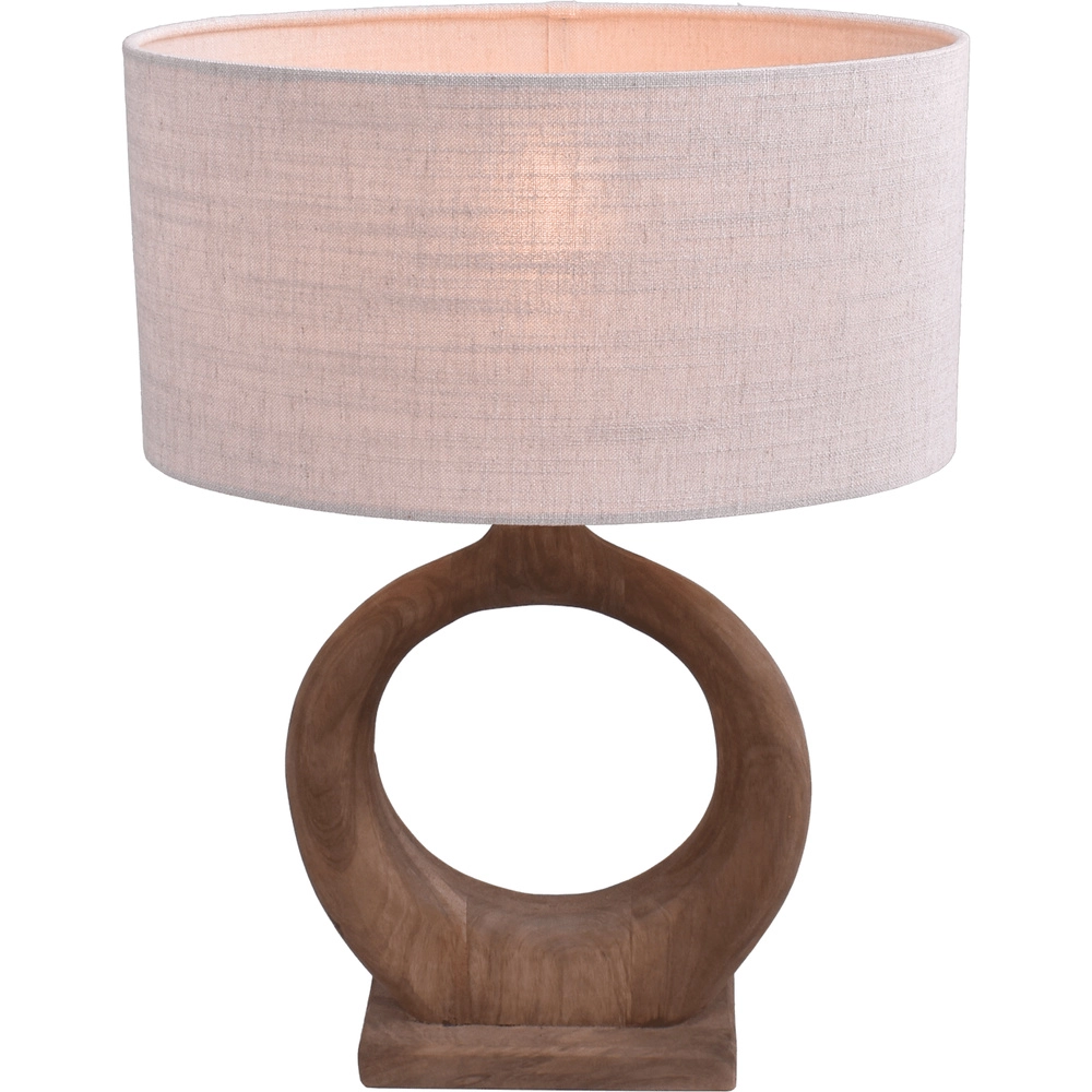 Japandi table lamp Woodie Round 40cm -wood with natural
