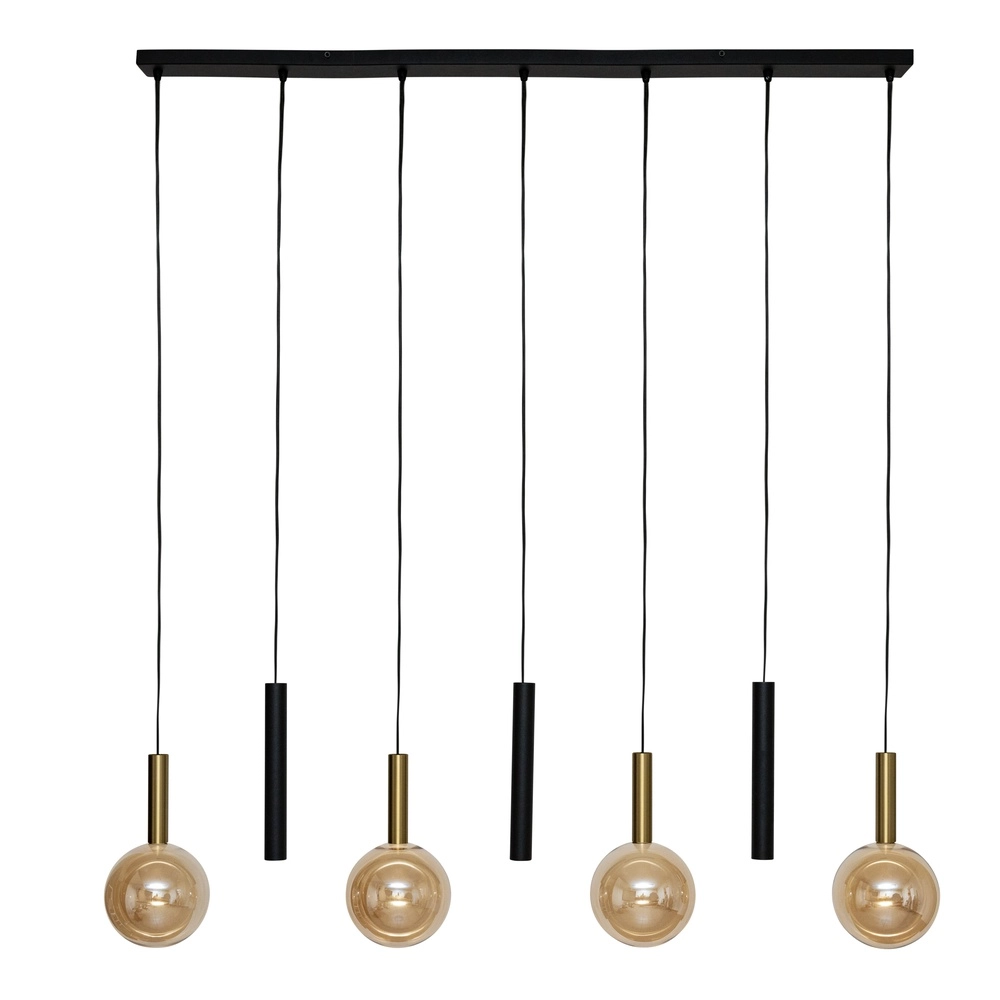 7-light pendant lamp Josiane black with gold Lucide Vibes 5411212212351