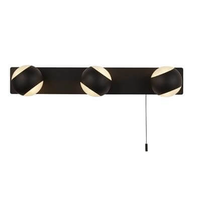 Bathroom wall lamp Flare 3-light black Searchlight 5053423188584