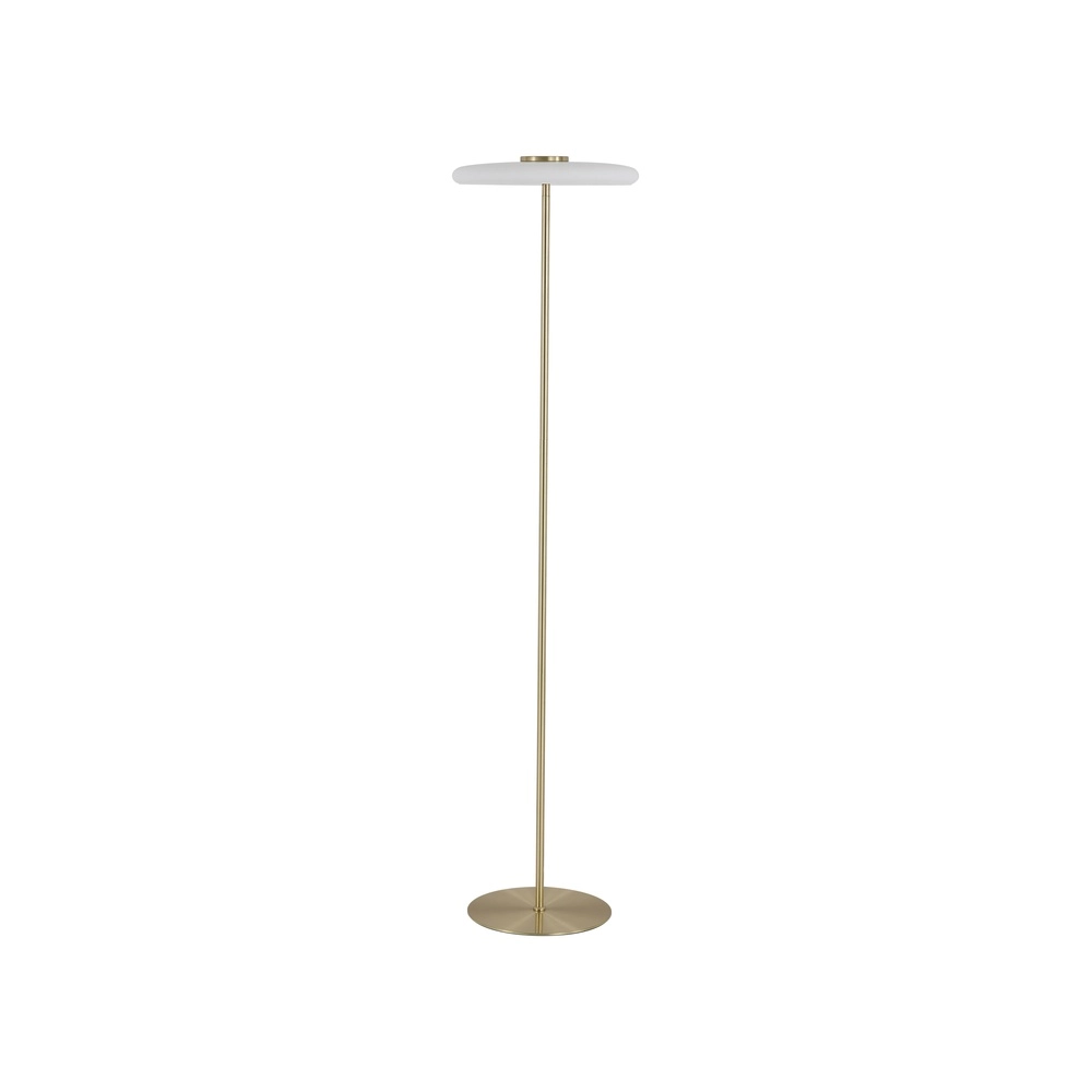 Floor lamp Record gold with white glass