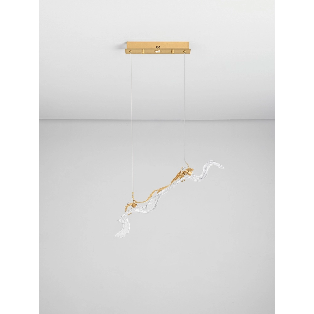 Golden pendant lamp Avesa with clear glass Lyora 5212063500419