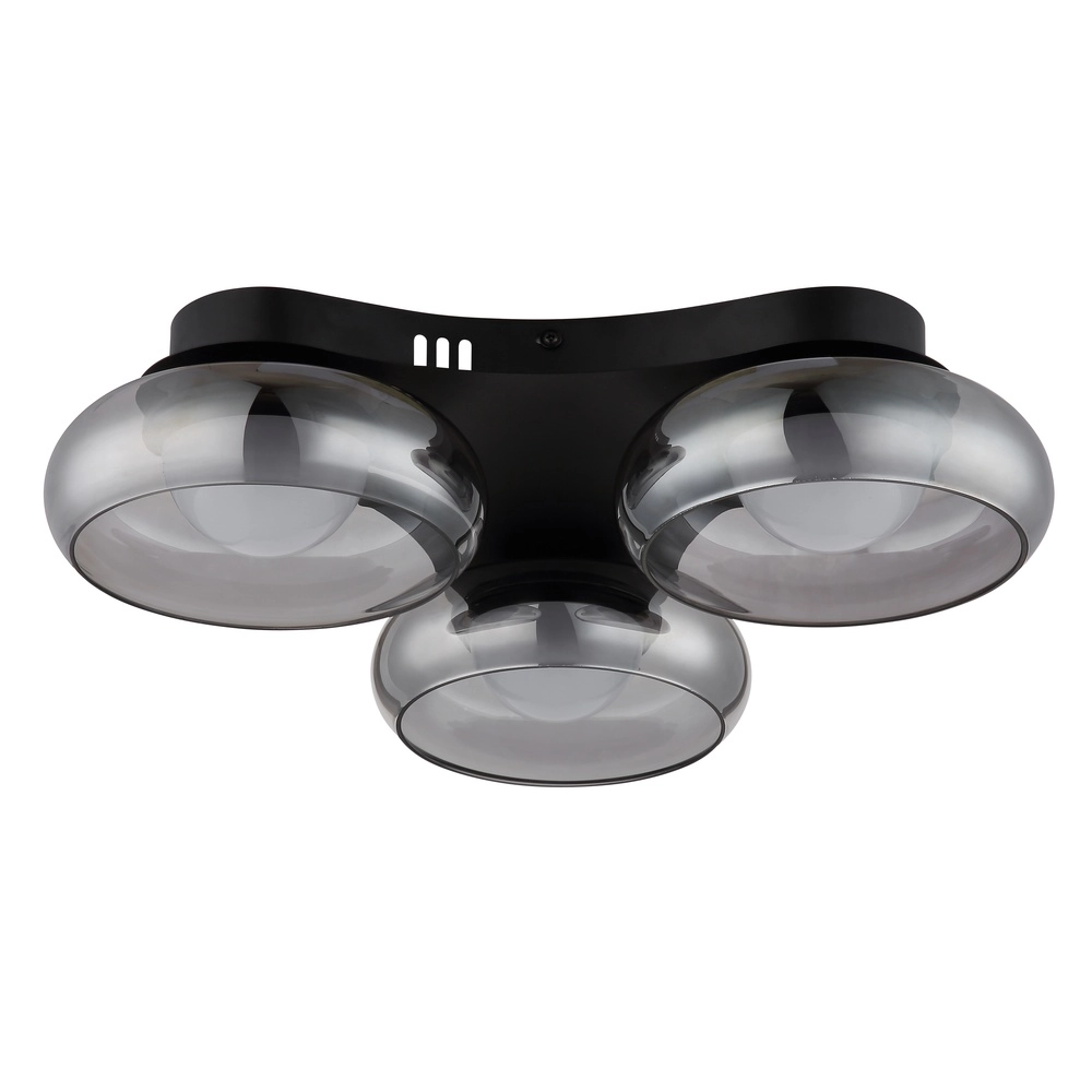 Design ceiling lamp Carlene 3-light black Globo 9007371572175
