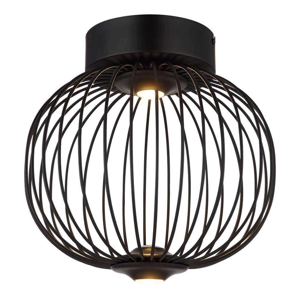 Black ceiling lamp Galway single cage Ø 30cm Globo 9007371465330