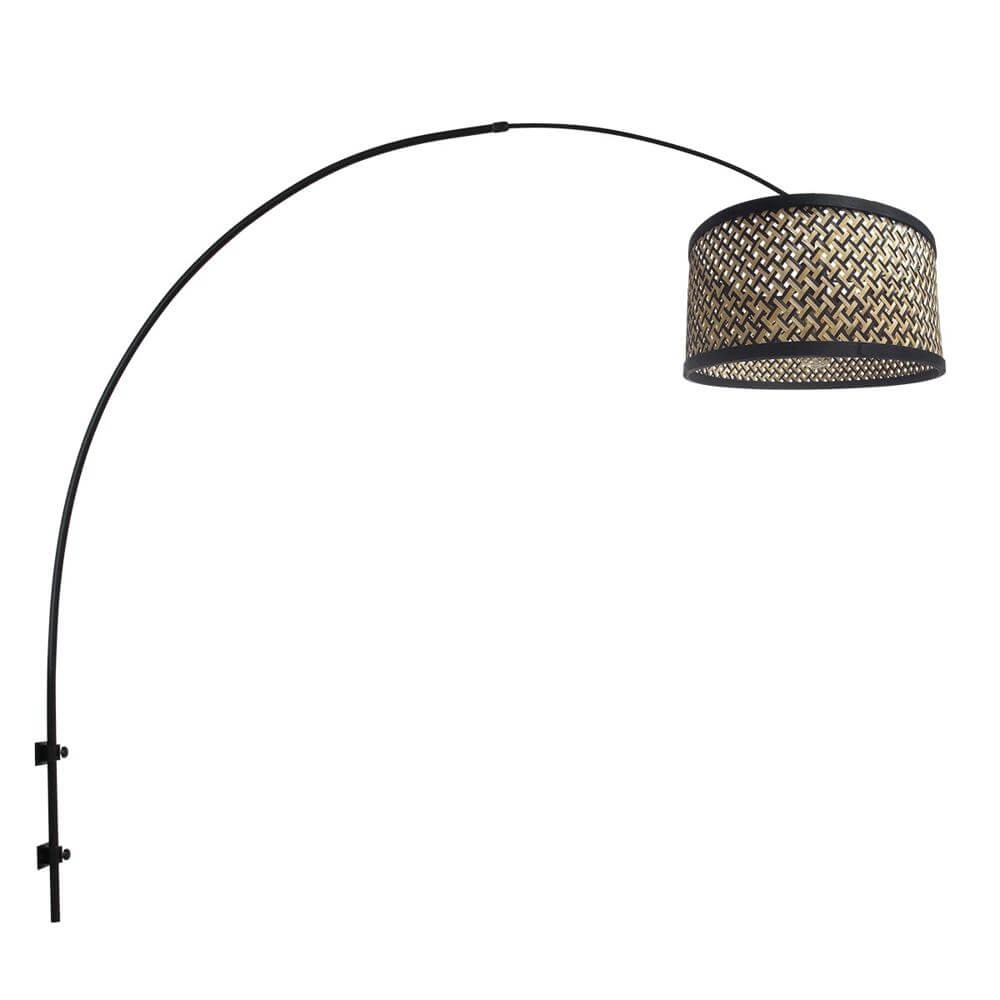 Wall lamp Sparkled Light black with bamboo