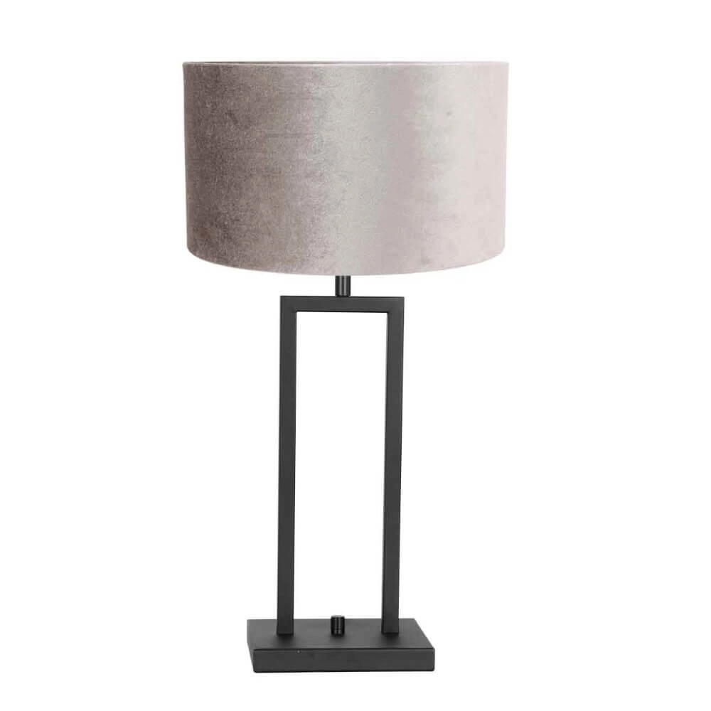 Table table lamp Stanger silver velvet with black