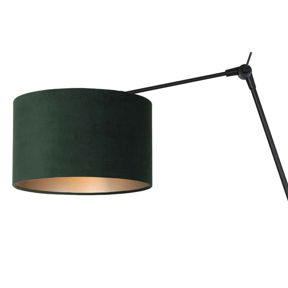 Wall Reading Lamp Prestige Chic black with 30cm green velvet shade Steinhauer 8712746145915