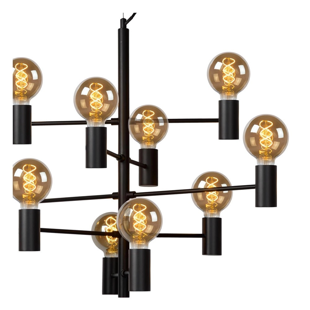 Pendant lamp Leanne 10-light black Lucide 5411212211101