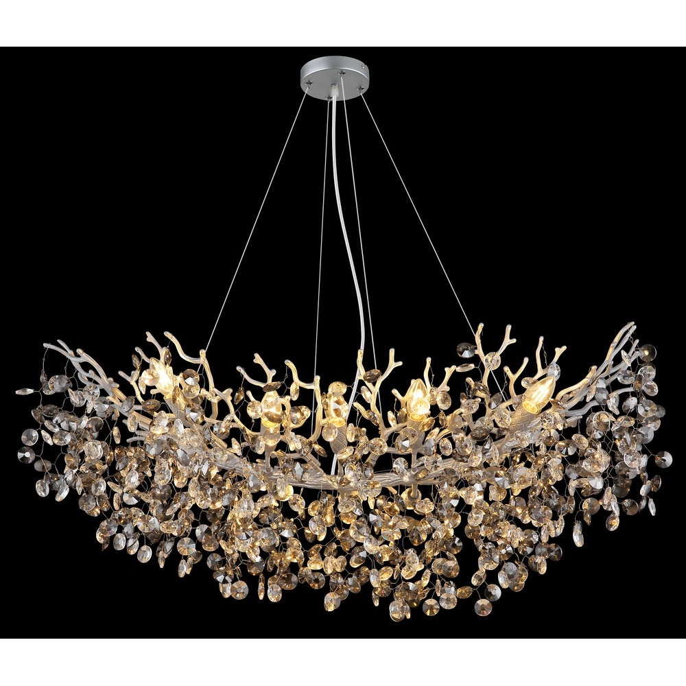 Pendant lamp Queena silver grey 100cm Globo 9007371531691