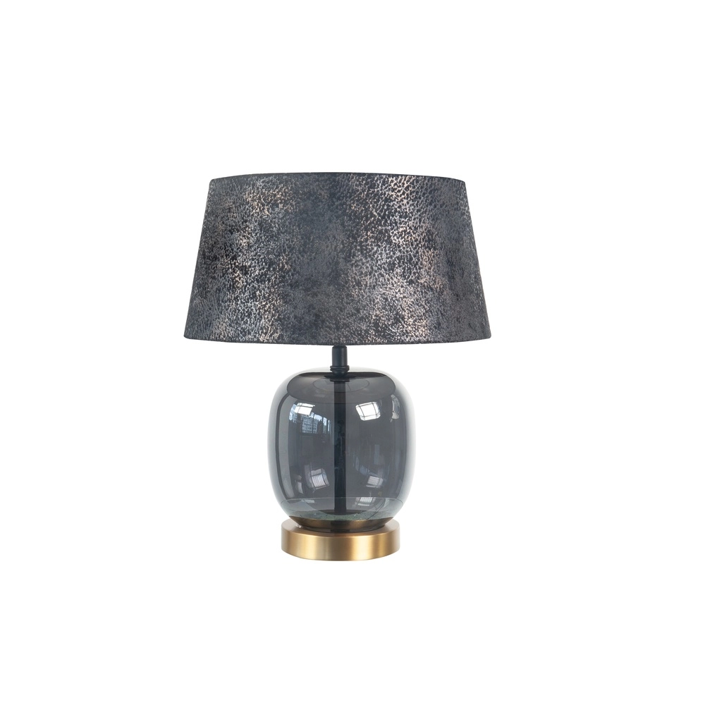 Table lamp Bellini brass with smoke glass Ø 30cm