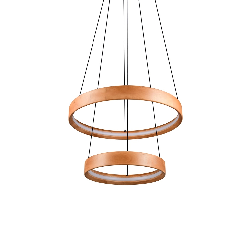 Design pendant lamp Lynwood wood Ø 60cm Trio 4017807662276