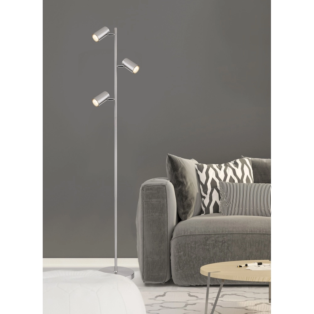 Floor lamp 3-lights Robby nickel Globo 9007371428854