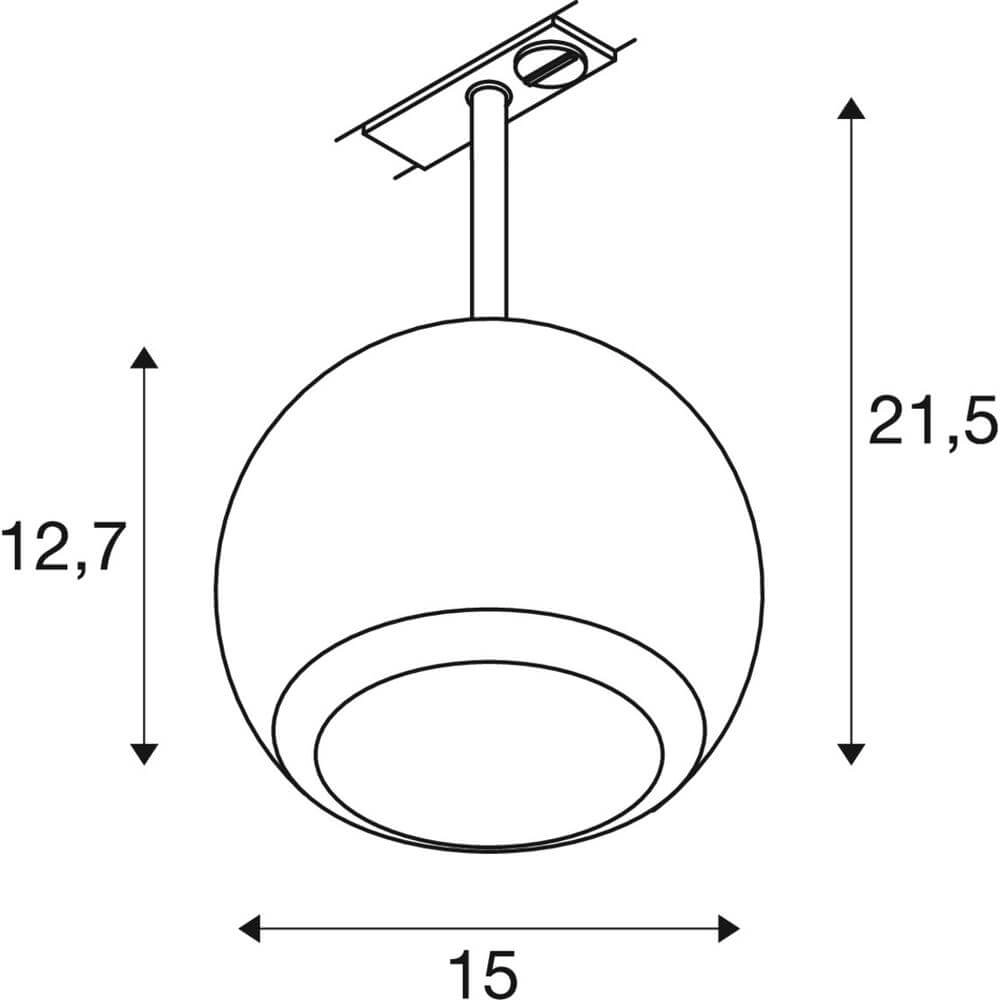 Spot for rail Light Eye 150 black Ø 15cm 1-phase SLV 4024163295444