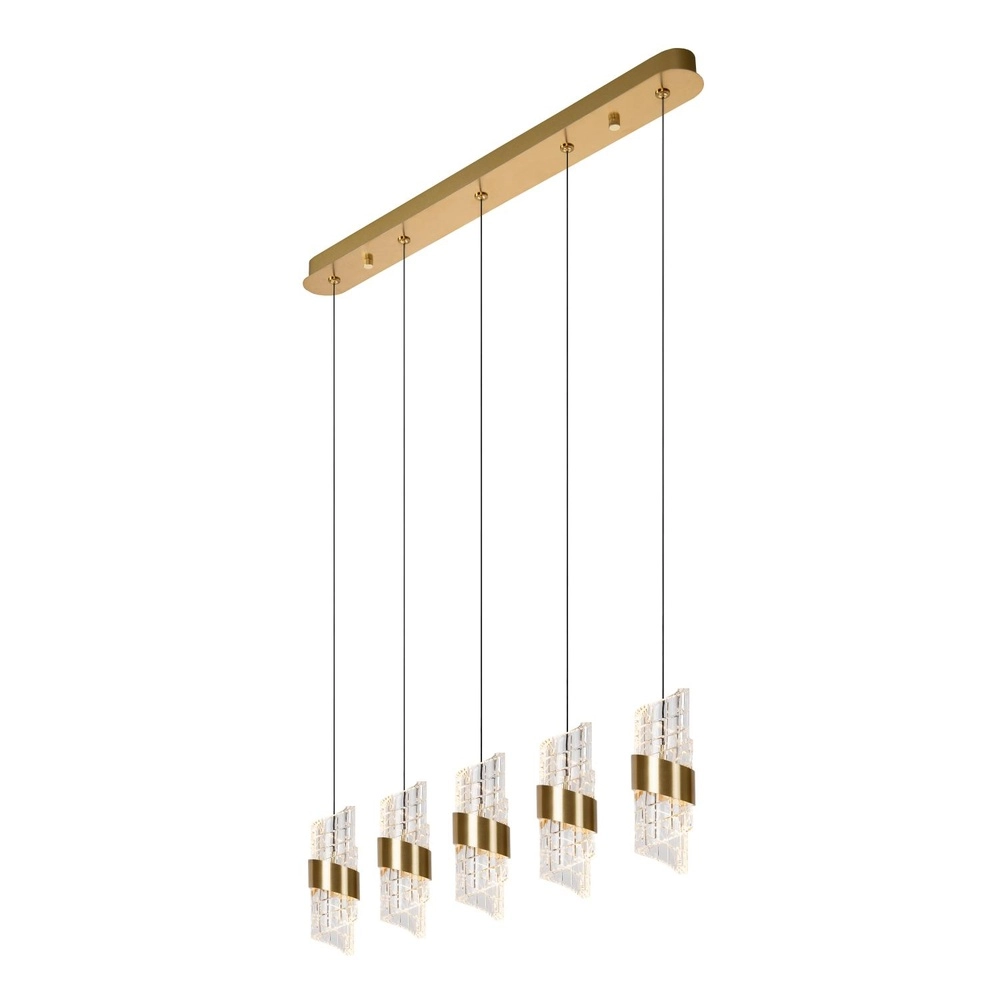 Design pendant lamp Kligande 5-light gold straight Lucide 5411212134646