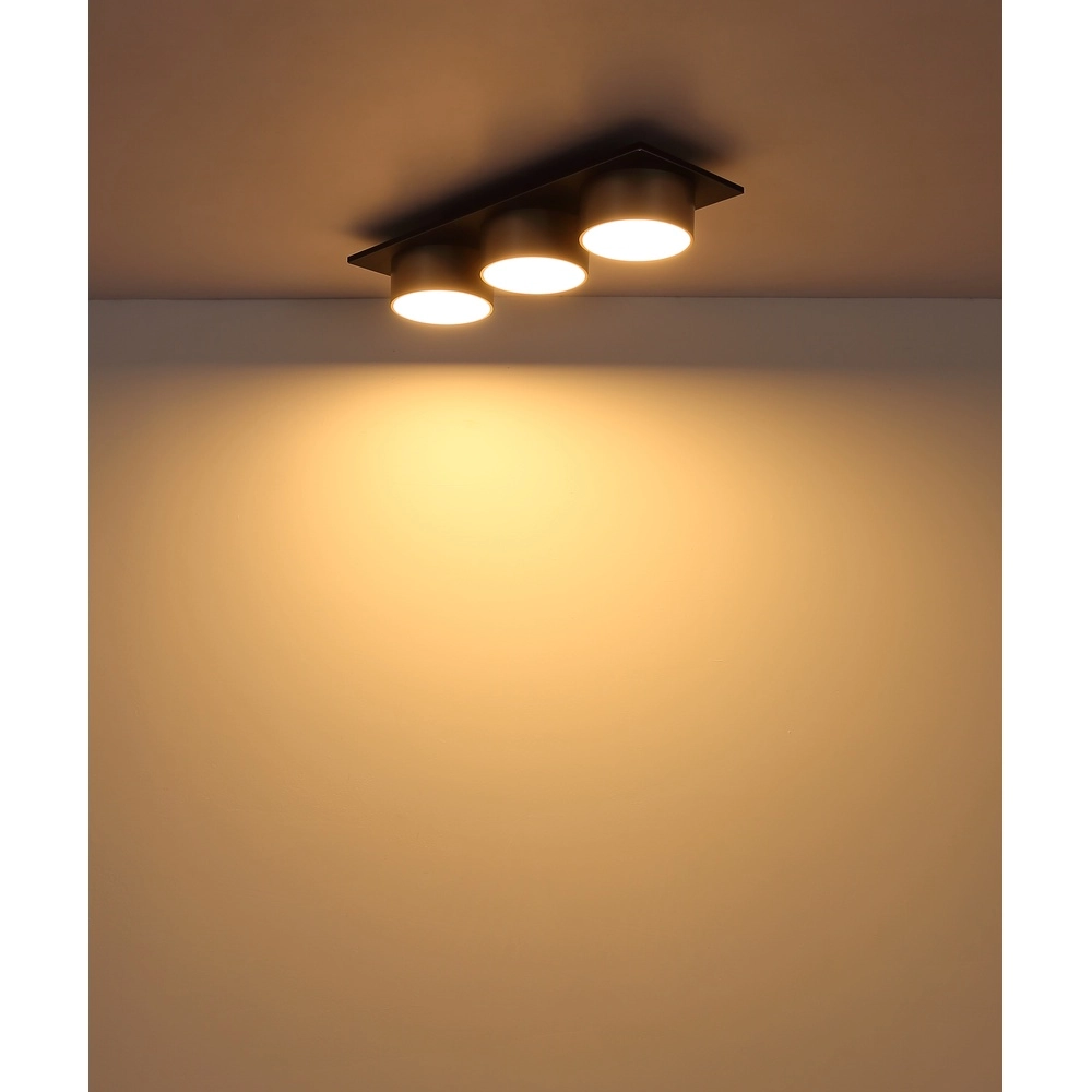 3-light ceiling lamp Raymond black with champagne Globo 9007371533862