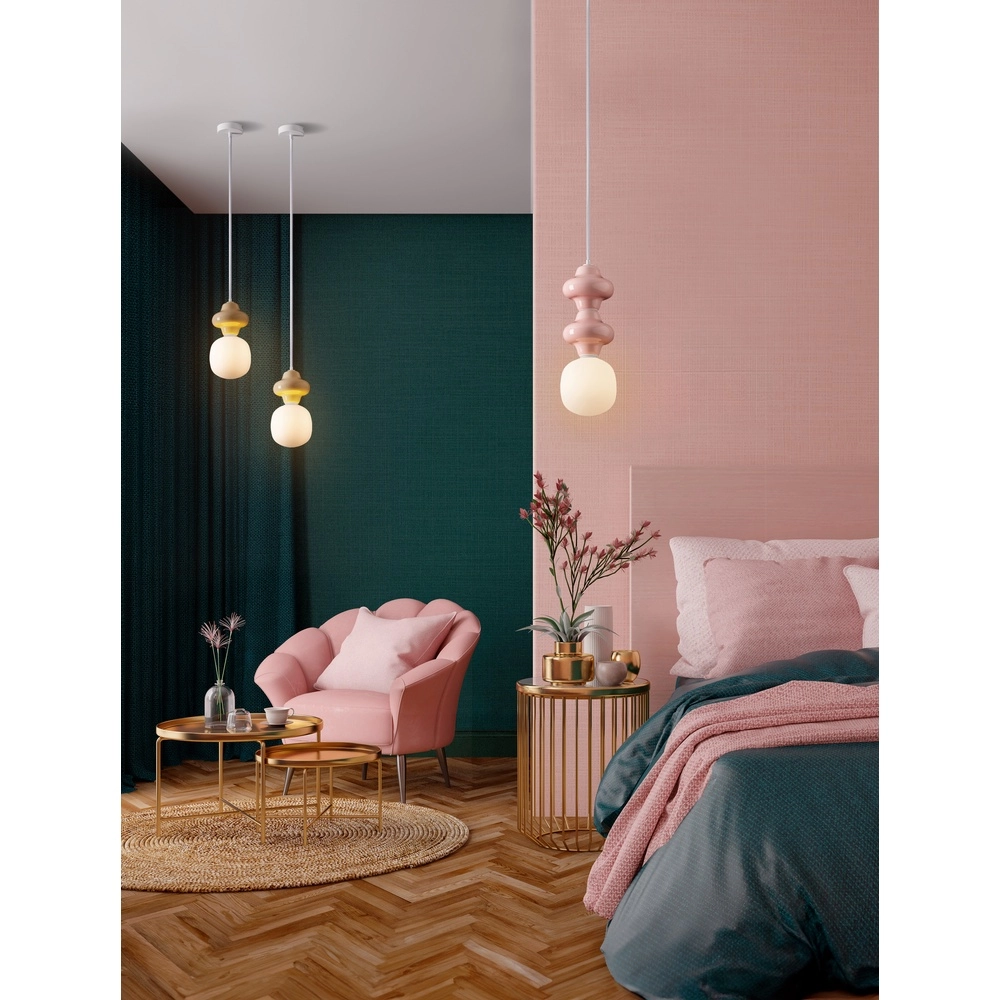 Pendant lamp Clio S yellow ceramic Lyora 5212017461186