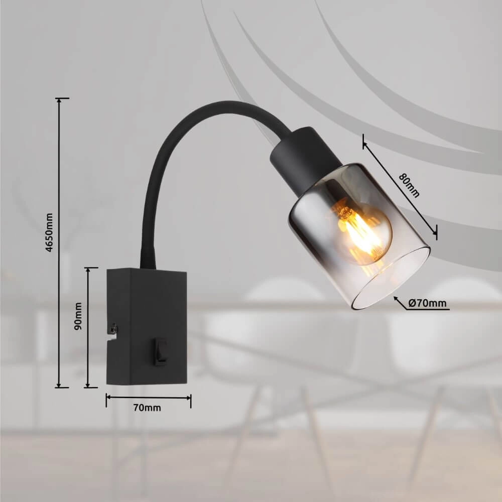 Flexible wall lamp Hubertus with switch Globo 9007371449026