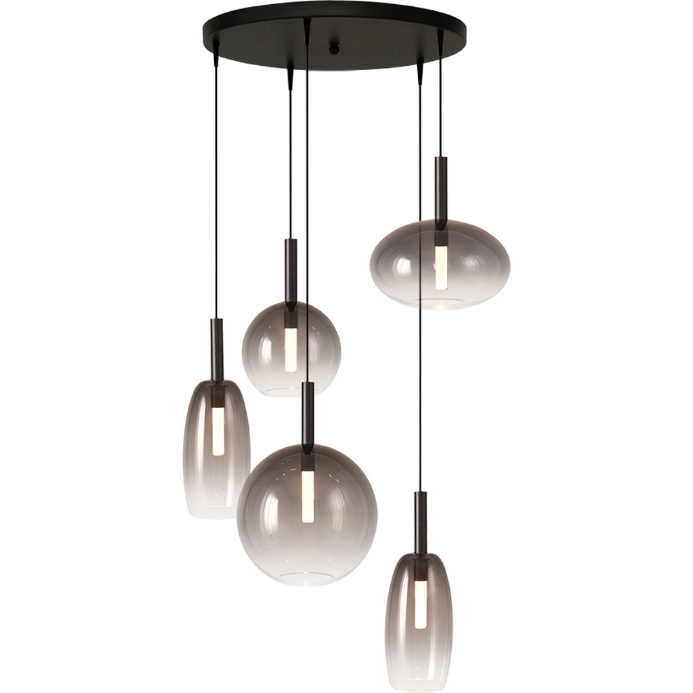 5L vide pendant lamp Lido Ball with smoke-fading glass