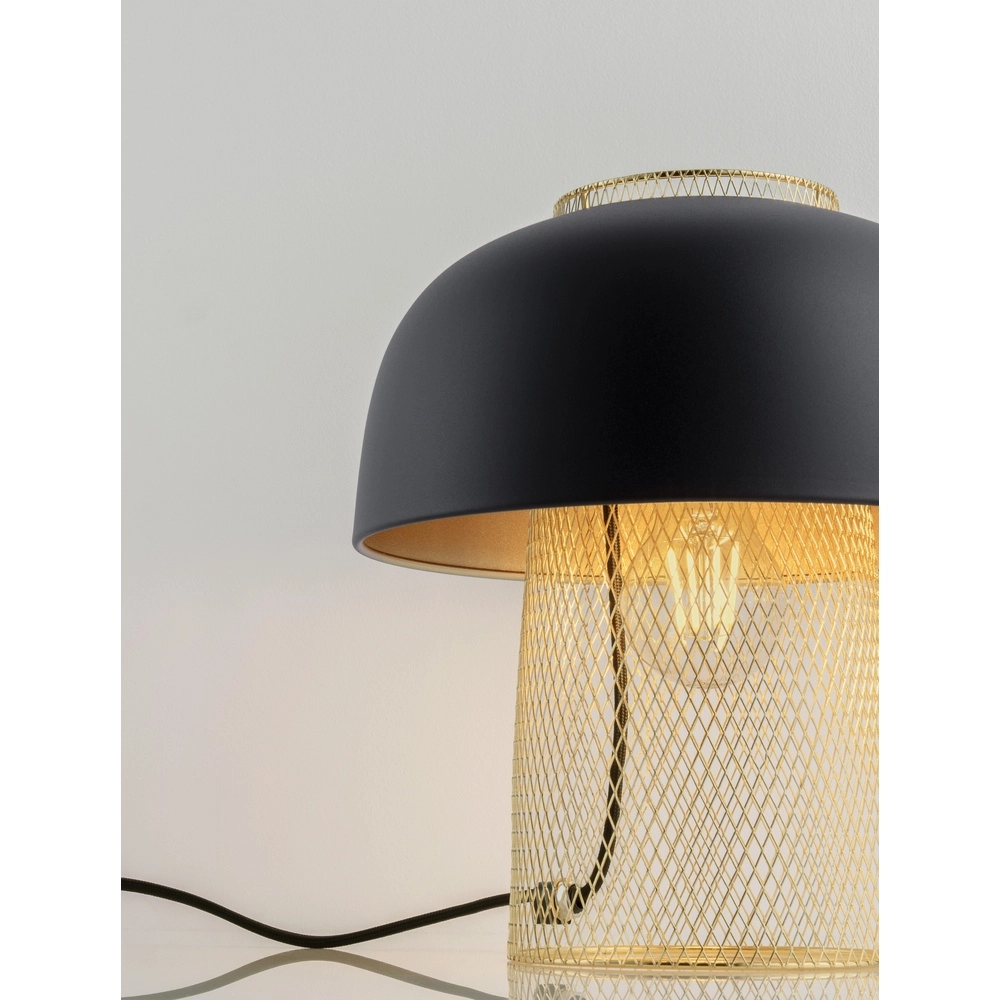 Table lamp Sqube black with gold Lyora 5212017454782
